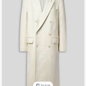 Nili Lotan Elegant Cream Double-Breasted Coat